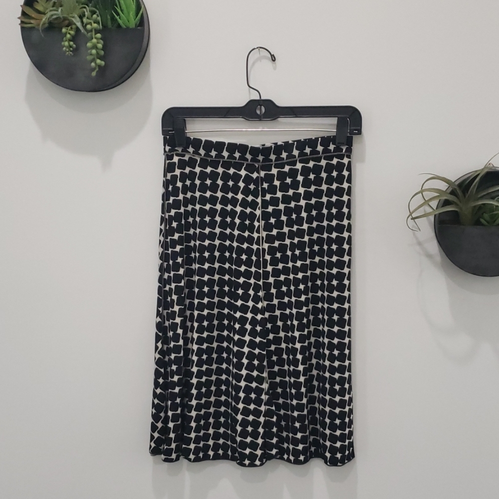 Max Studio B&W Printed Midi Skirt